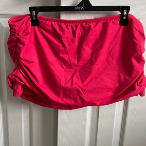 Like New Land's End Hot Pink Ruched Ruffle Swim Skirt size 14